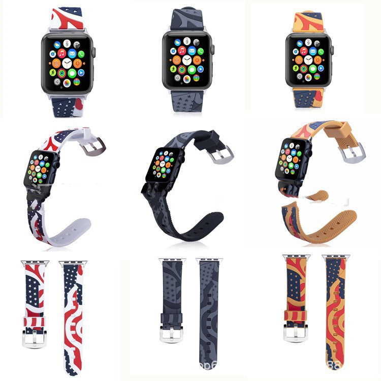 Watch Series 2 3 38mm 42mm National Flag Pattern Bracelet Wriststrap