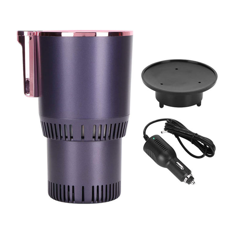 2 in 1 Car Cup Warmer Cooler, Safe 12V Car Drink Cooler Warmer Multipurpose for Beverage (Purple)